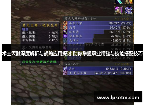 术士天赋深度解析与战略应用探讨 助你掌握职业精髓与技能搭配技巧